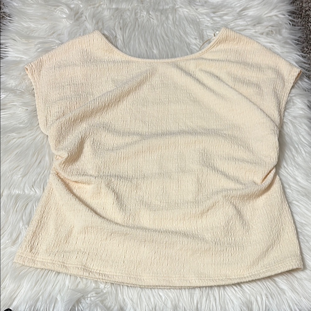 Astr Cream Textured Top